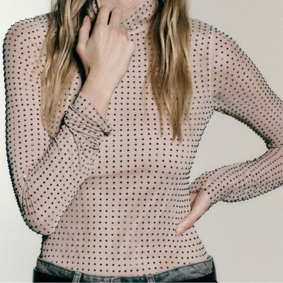 Rhinestone mesh bodysuit - Picture 3 of 12